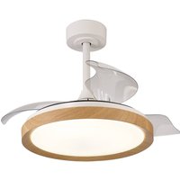 Mantra Iluminación ventilateur de plafond LED Mistral Mini bois DC silencieux Ø 91 cm CCT
