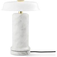 DESIGN BY US Trip No. 2 LED table lamp, Carrara/white, marble, glass