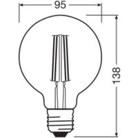 OSRAM LED Vintage 1906, G95, E27, 6.5 W, gold, 2,400 K, dimmable.