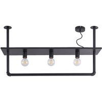Lindby Deckenlampe Kirista, 3-flg., schwarz, 100 cm, E27