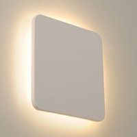 SLV Plastra LED-vägglampa av gips kantig 30x30cm