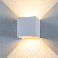 Lindby, applique d'extérieur LED Nivar, angulaire, blanche, métal, IP54