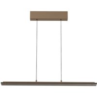 FISCHER & HONSEL Torvi LED hanging light, greige/smoke grey, 88 cm, metal/glass