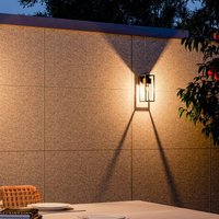 Calex vägglampa för utomhusbruk, bottenkontakt, aluminium, svart