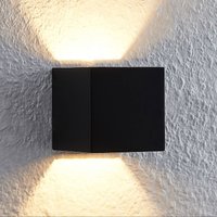 Lindby Quaso LED-vägglampa, betong svart