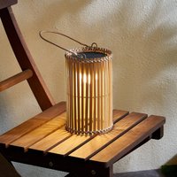 Lindby LED table lamp Amaria, bamboo, Ø 12 cm