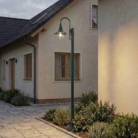 Lindby Daphne outdoor light, 220 cm, green, metal, E27