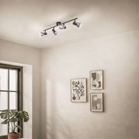 Lindby Pendura taklampa, 4 lampor, svart, glas