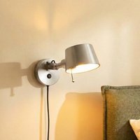 Lucande Silka wall light, 14 cm, nickel, flexible, plug