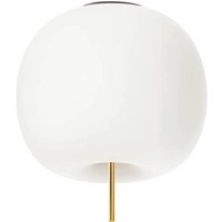 kdln taklampa Kushi XL, mässingsfärgad/vit, Ø 43 cm, glas