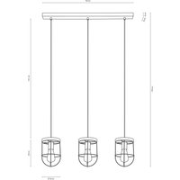 Envostar Neptuna pendellampa, tre lampor linjär