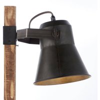 Brilliant Lampe à poser Plow, noire/bois foncé