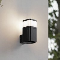 Lindby Teyon outdoor wall lamp, with power point, black, IP44 G9