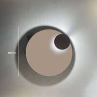 Knikerboker LED-vägglampa Pois, sahara, Ø 25 cm, dimbar