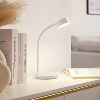 Lindby LED table lamp Maori, white, metal, CCT, dimmable