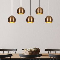 Opviq Sivani MR-1000 pendant light, antique gold, iron, 5-bulb