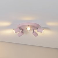 Luminex Spot pour plafond Fun, rose, Ø 30 cm, orientable, GU10