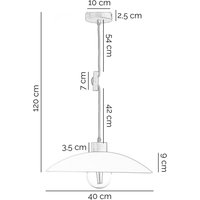 ONLI Hänglampa OHANA, opalglas, ek, Ø 40 cm, E27