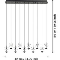 EGLO Stars Of Light LED-pendellampa Pianopoli, svart, L. 87 cm