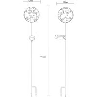 Globo LED ground spike light 36747, globe, rust brown, metal