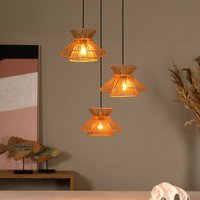 Lucide Hänglampa Tasman, längd 61 cm naturfärgad, papper, 3 lampor