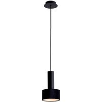 Viokef Arietta pendant light, velvet lampshade, black