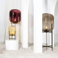 pulpo table lamp Oda Small, amber/black, height 45 cm