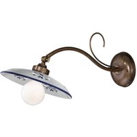 Cremasco Bassano telescopic wall light ceramic shade blue