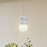 Lindby Nielson pendant light, Ø 12 cm, white, plaster