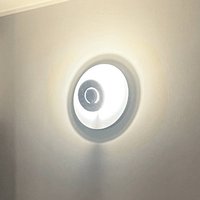 Knikerboker LED-vägglampa DoppioZero, vit/grå, Ø 30 cm