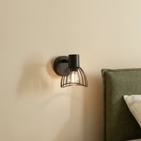 Lindby taklampa Piena, svart, 1 lampa, metall, Ø 9,3cm