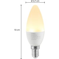 Lindby LED candle bulb, E14, C35, 4.5 W, opal, 3,000 K