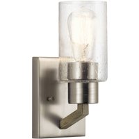 Wandleuchte Deryn mit klarem Glasschirm, antik-grau