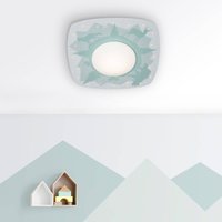 Elobra Scandi forest LED ceiling light, 58 cm, green, MDF wood