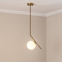 Opviq Hänglampa Dolunay, 25 cm lång, guldfärgad, glas, E27