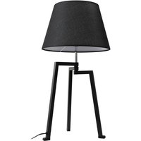 Lucande Tischleuchte Amona, schwarz, Textil, 69 cm, Dreibein