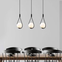 Opviq Pendant light GMN-00009 3-bulb black/opal glass