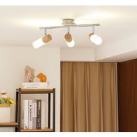 Lindby Spot en bois LED Christoph, à 3 lampes, long