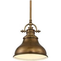QUOIZEL Hänglampa Emery 1 lampa mässing Ø 20,3 cm