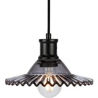 Hängelampe Novia, schwarz Rauchglas 1-flg. Ø 21,5 cm Stecker