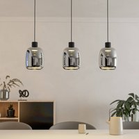 EGLO connect Suspension LED Molochio-Z, 3 lampes, noir, transparent