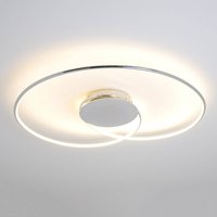 Lindby Joline LED ceiling lamp, Ø 74 cm, chrome-coloured, metal