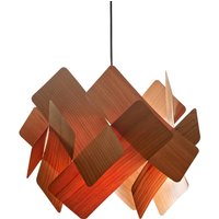 LZF LAMPS LZF Escape hanging light, cherry wood/nickel colour, Ø 30 cm
