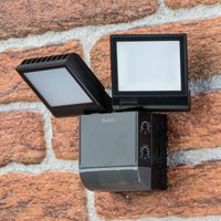 Theben LED outdoor wall light theLeda S17-100, black Sensor