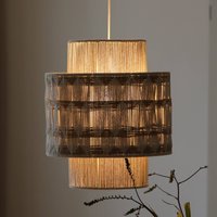 Markslöjd Ano pendant light, Ø 45 cm, textile, beige/brown