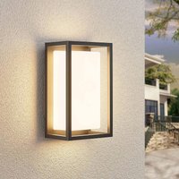 Lucande LED-utomhusvägglampa Ilirian, antracit, aluminium, 15 cm