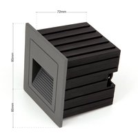 ORION Loro LED-vägginbyggnadslampa, antracit, bredd 8,5 cm, aluminium