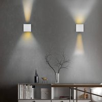 Reality Leuchten LED outdoor wall lamp Talent, titanium-coloured, width 10 cm, sensor