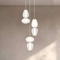 Viokef Suspension LED Shiny, Ø 60 cm, transparent/blanc, verre