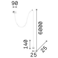 Ideallux Ideal Lux suspension LED Archimede Cono, noir, métal